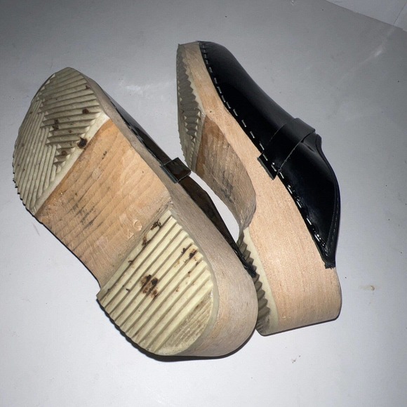 Kerstin Adolphson Clog Shoe, Women Sz9 Black Patent Leather Made in Sweden - Picture 7 of 8